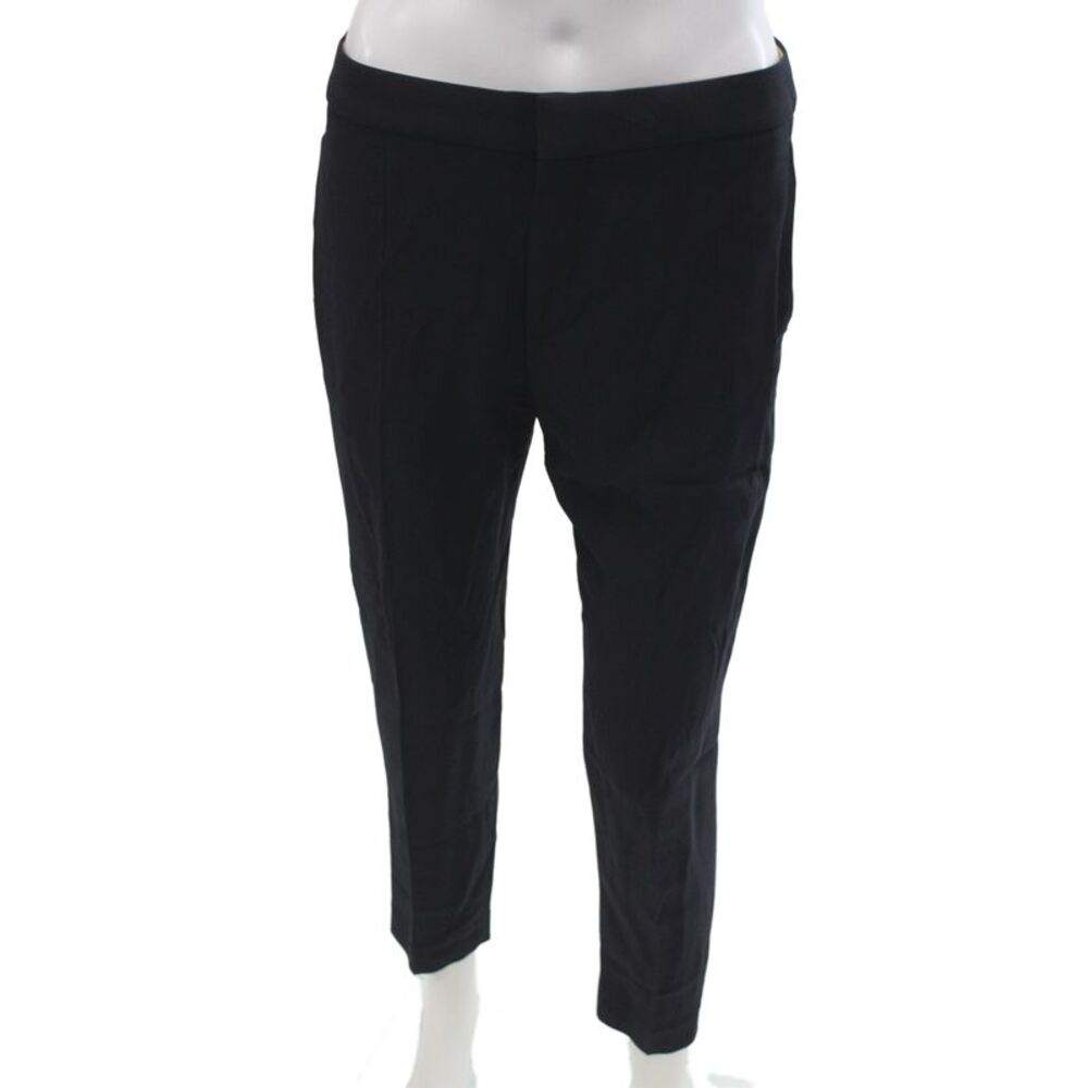 Chloe Women Dress Pants Blue Button 57% Acetate Solid Classic Size 28
